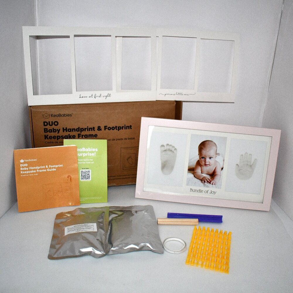 KeaBabies Baby Hand and Footprint Kit | Inkless Baby Footprint Keepsake Frame  N